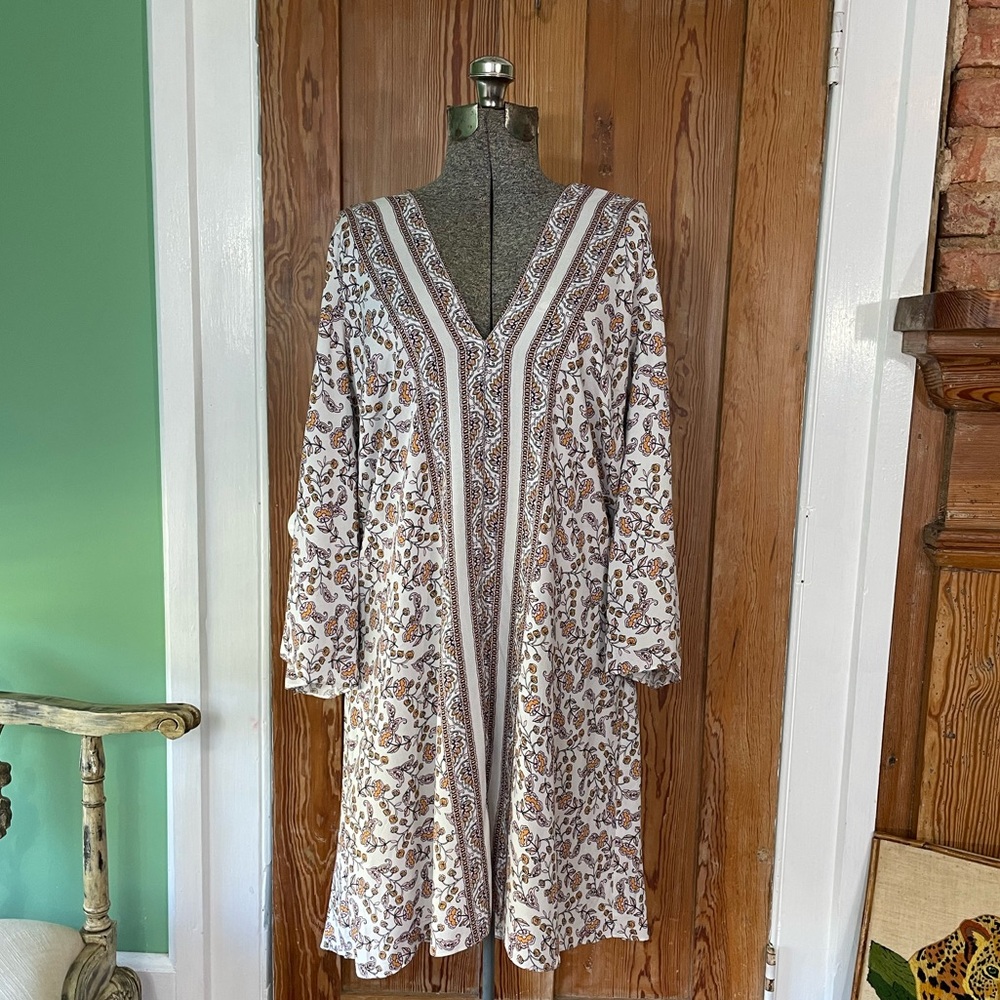 Shoshanna Swimwear Lightweight Floral Boho Coverup Kaftan Dress  - Size Large